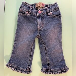 Children Place Baby Girl Elastic Waist Jeans, Baby Girl size 6-9, Wide Leg Jeans